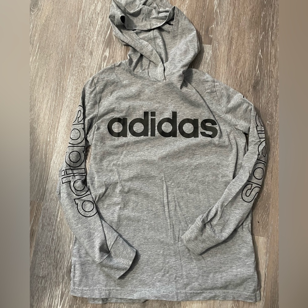 Adidas Heather Gray Hoodie Shirt